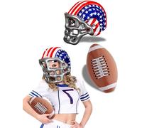 Mega_JumbleSale® Inflatable American Helmet Football USA Rugby Blow Up Fancy Dress Set