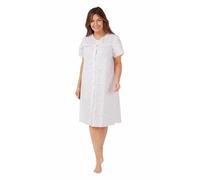 Mega_JumbleSale® Ladies Button Through Floral Sprig Poly Cotton Short Sleeve Nightie Nightdress | Women Jersey Flower Print Night Wear Dress Size UK 10-30 (10-12, Pink Sprig)