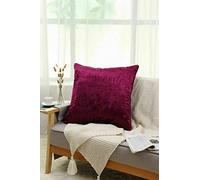 Mega_JumbleSale® Luxurious Crushed Velvet Soft Cushion Cover, 2 Pack Solid Color Square Decorative Throw Pillow Case Cover for Car Sofa Bed Couch Home Christmas Decor (24" x 24" Inch, Burgundy)