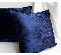 Mega_JumbleSale® Luxurious Crushed Velvet Soft Cushion Cover, 2 Pack Solid Color Square Decorative Throw Pillow Case Cover for Car Sofa Bed Couch Home Christmas Decor (24" x 24" Inch, Navy)