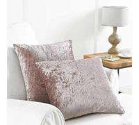 Mega_JumbleSale® Luxurious Crushed Velvet Soft Cushion Cover, 2 Pack Solid Color Square Decorative Throw Pillow Case Cover for Car Sofa Bed Couch Home Christmas Decor (24" x 24" Inch, Cream)