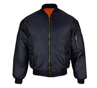 Mega_JumbleSale® MA1 Men's Classic Heavy Duty Padded Military Bomber Jacket | Air Force Style Biker Jacket Security Workwear Doorman Winter Windproof Coat Size S-5XL (M, Navy)