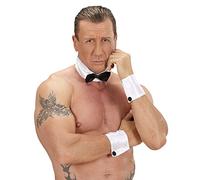 Mega_JumbleSale® Male Stripper Kit Chippendale Collar with Bow Tie and Cuffs Stag Do Party Play Boy Fun Magic Mike Saucy Fancy Dress Costume Accessories