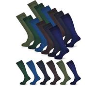 Mega_JumbleSale® Men 3, 6 & 12 Pairs Welly Boot Liners Socks | Long Wellington Wellies Warm Liners Easy Grip Cushioned Sole Camping Gardening Sock Size UK 7-12 (UK 7-12, Assorted / 12 Pairs)