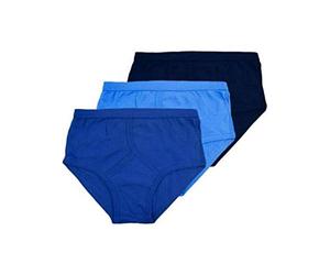 Mega_JumbleSale® Mens 3/6 Pair Classic Comfort Plain 100% Interlock Cotton Y-Front Style Briefs Slips Pants Underwear | Gents Executive Underpants Brief, (S, 6x Assorted Blue)