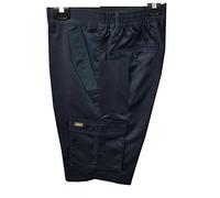 Mega_JumbleSale® Mens Casual Cargo 6 Pocket Work Safety Wear Shorts Elasticated Combat Summer Half Pants Outdoor Wear Shorts (Navy, 42, Numeric_42)