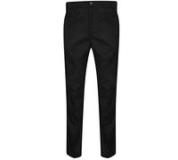 Mega_JumbleSale® Men's Elasticated Waist Casual Rugby Trousers Workwear Bottoms Straight Leg Formal Smart Pant (40W / 29L, Black)