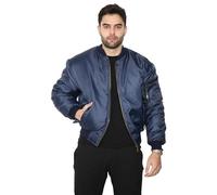 Mega_JumbleSale® Mens MA1 Bomber Jacket Army Pilot Security Doorman Biker Flight Workwear Lightweight Outdoor Casual Classic Retro Scooter Winter Vintage Cargo Zip Coat (3XL, Navy)