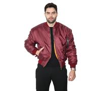 Mega_JumbleSale® Mens MA1 Bomber Jacket Army Pilot Security Doorman Biker Flight Workwear Lightweight Outdoor Casual Classic Retro Scooter Winter Vintage Cargo Zip Coat (XL, Wine)