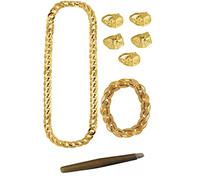 Mega_JumbleSale® Men's Pimp Rapper 80's 90's Del Boy Gangster Mr. T Mohawk 8 Piece Fancy Dress Accessories Set