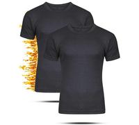 Mega_JumbleSale® Pack of 2 Mens Extreme Hot Thermal Warm Underwear Set Short Sleeve T Shirt Vest for Winter, Outdoor Work, Travel, Camping & Ski Wear (XXL, Charcoal)