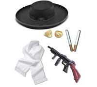 Mega_JumbleSale Peakys Blinderes 20's Tommey Shelby Alfie Solomon Solomons, Gangster, Hero Tv, Film 1920's Detective Style Murder Mystery Fancy Dress Costume Set, Black/Gold/White