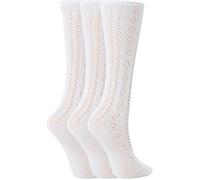 Mega_JumbleSale® White School Socks Girls Cotton Rich Back to School Socks Knee High 3/4 Length Pelerine School Socks for All Ages (3, 9-12 (Approx Age. 5-7 Years))