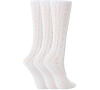 Mega_JumbleSale® White School Socks Girls Cotton Rich Back to School Socks Knee High 3/4 Length Pelerine School Socks for All Ages (6, 6-8.5 (Approx Age. 3-5 Years)