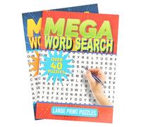 Mega Large Print Puzzle Book Set - Crossword & Word Search Puzzle Books, 4 Books, 200 Pages Each (Mega Word Search)