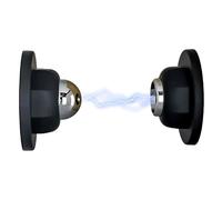 Mega Magnetic Door Stopper - Adhesive Wall Mount, Treats Heavy Duty Catch Holder | Strong Magnet, Anti-Rust Satin Finish Floor Mount for Office Room Home Entryway, Black, 説明を参照してください