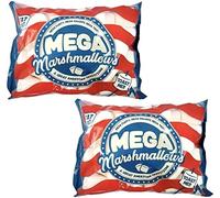 Mega Marshmallow 2 Packs - Extra Tasty, Extra Fluffy, Extra Large Fat Free Smores Roasting Mega Marshmallow - American Style 2 x 550g