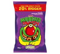 Mega Monster Munch Pickled Onion Flavoured Baked Corn Snack 48g x Case of 30