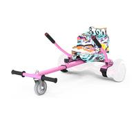 MEGA MOTION Hoverboard Kart, Hoverboard with Seat Fits All 6.5"-10" Self-Balancing Twin Ride Scooters, Adjustable Scooter Karting Stand Suitable for Adults and Kids (PINK)
