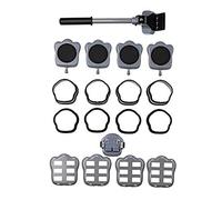 Mega Movers 18-Piece Furniture Moving Set - Move and re-Arrange Furniture Quickly and Easily on Your own. Use The Lever to Raise Furniture and Slide The trolleys in Place. (Gray)