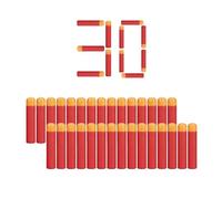 Mega Nerf Refill Bullets Darts - Ammo Pack for Nerf N-strike Elite Series Toy Gun - replacement foam darts for Target Practice (30 Pack)