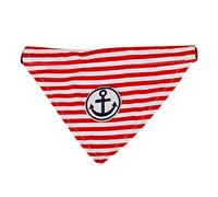 MEGA NOCKO Bandana Scarf for Dogs and Cats, Striped Sailing Anchor Sturdy Dog Collar Nylon Collar Washable with Adjustable Neck Size Pet Cat Collar in Red or Blue