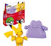 MEGA Pokémon Action Figure Building Toys Set, Poké Ball 2-Pack, Pikachu and Ditt