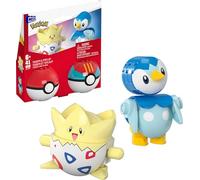 MEGA Pokémon Action Figure Building Toys Set, Poké Ball 2-Pack, Togepi and Piplup with 41 Pieces, for Kids, JCT44