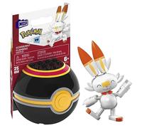 MEGA Pokemon Building Toy Kit Scorbunny (15 Pieces) with 1 Action Figure and Ball for Kids