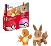 MEGA Pok?mon Action Figure Building Toys Set Pok? Ball 2-Pack Charmander and Eevee with 40 Pieces for Kids