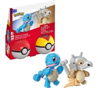 MEGA Pokémon Building Toys Set Squirtle & Cubone with 45 Pieces, 2 Poseable Characters and Poké Ball, 2 Inches Tall, for Kids, HXP15