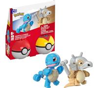 MEGA Pokémon Building Toys Set Squirtle & Cubone with 45 Pieces, 2 Poseable Characters and Poké Ball, 2 Inches Tall, for Kids, HXP15