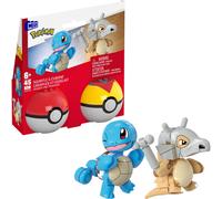 MEGA Pokémon Building Toys Set Squirtle & Cubone with 45 Pieces, 2 Poseable Characters and Poké Ball, 2 Inches Tall, for Kids