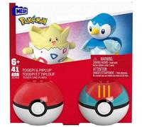 MEGA Pokémon Action Figure Building Toys Set, Poké Ball 2-Pack, Togepi and Piplup with 41 Pieces, for Kids, JCT44