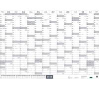 Mega-Posterplaner, silber 2026: Großer Jahresplaner in silber. Wandkalender 2026 zum Eintragen. XXL Büro-Kalender mit Ferienterminen und Feiertagen. 68 x 98 cm