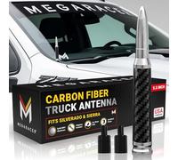 Mega Racer: Silver Carbon Fiber Antenna for Trucks - Chevy Silverado 1500 & GMC Sierra 1500 Accessories (1999-2024) Short Antenna Replacement for Car (5.5")