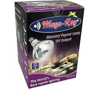 Mega-Ray 100w Reptile Mercury Vapour UV Output Basking Lamp UVA UVB IR