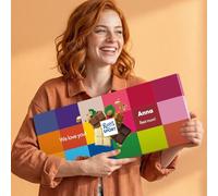 Mega Ritter Sport Chocolate Bar Personalised - Giant Personalised Chocolate Gift with: Alpine Milk, Pistachio, Caramel Biscuit, Dark whole Hazelnut (Mega Ritter Sport)