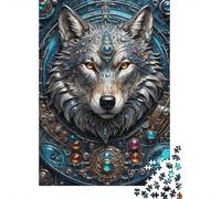 Mega Steampunk Wolf Puzzle for Adults 1000 Pieces, Wolf Themed Animal Jigsaw, Calm Home Activity, 70x50cm/1000pcs