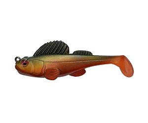 Megabass PRE-RIGGED SOFT LURE DARK SLEEPER 3/8-7.5CM - 10, per unit, Dark Shad, 04, 7.5