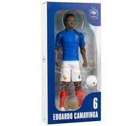 Megableu - FFF Camavinga Figure No. 6-20 cm - Large Realistic & Articulated Football Figure with 10 Points - Officially Licensed Product of the French Team - Football Toy with Ball