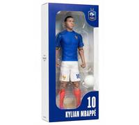 Megableu - FFF Figure Killian Mbappé No. 10 - 20 cm - Large Realistic & Articulated Football Figure with 10 Points - Officially Licensed Product of the French Team - Football with Ball