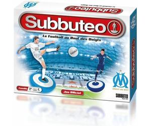 Megableu Subbuteo Om - Official Pichenette Football Board Game | French version for 2 players from 6 years old - strategy and skill game with OM figures and felt court