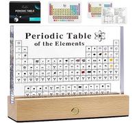 MegaBox Periodic Table With 83 Kinds Of Real Elements With Wooden Stand, Perfect Science Teacher Gift (Regular 6.0 X 4.5 in)