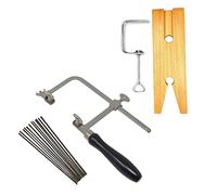 Megacast 3 in 1 Professional Jeweler's Saw Set Saw Frame 144 Blades Wooden Pin Clamp Wood Metal