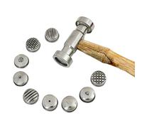 MegaCast 9 Interchangeable Faces Alloy Steel Texture Hammer with Wooden Handle, 8 Ounce, Silver