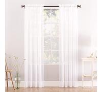Megachest a pair of slot top voile curtains(Off White, 56" wideX36 drop 2 Panels)