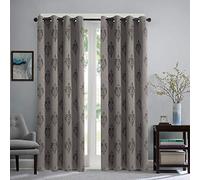 Megachest a pair white/beige jacquard curtain with grommets 140cm wide 72drop &90 drop (brown, 52" wideX90 drop A pair)