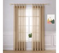 Megachest lucy Woven Voile Tab Top Curtain 2 Panels with ties (28 colors) (taupe, 56" wideX90 drop(W142cmXH228.5cm))