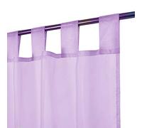 Megachest lucy Woven Voile Tab Top Curtain 2 Panels with ties (28 colors) with tie backs (Lilac, 56" wideX118 drop(W142cmXH300cm))